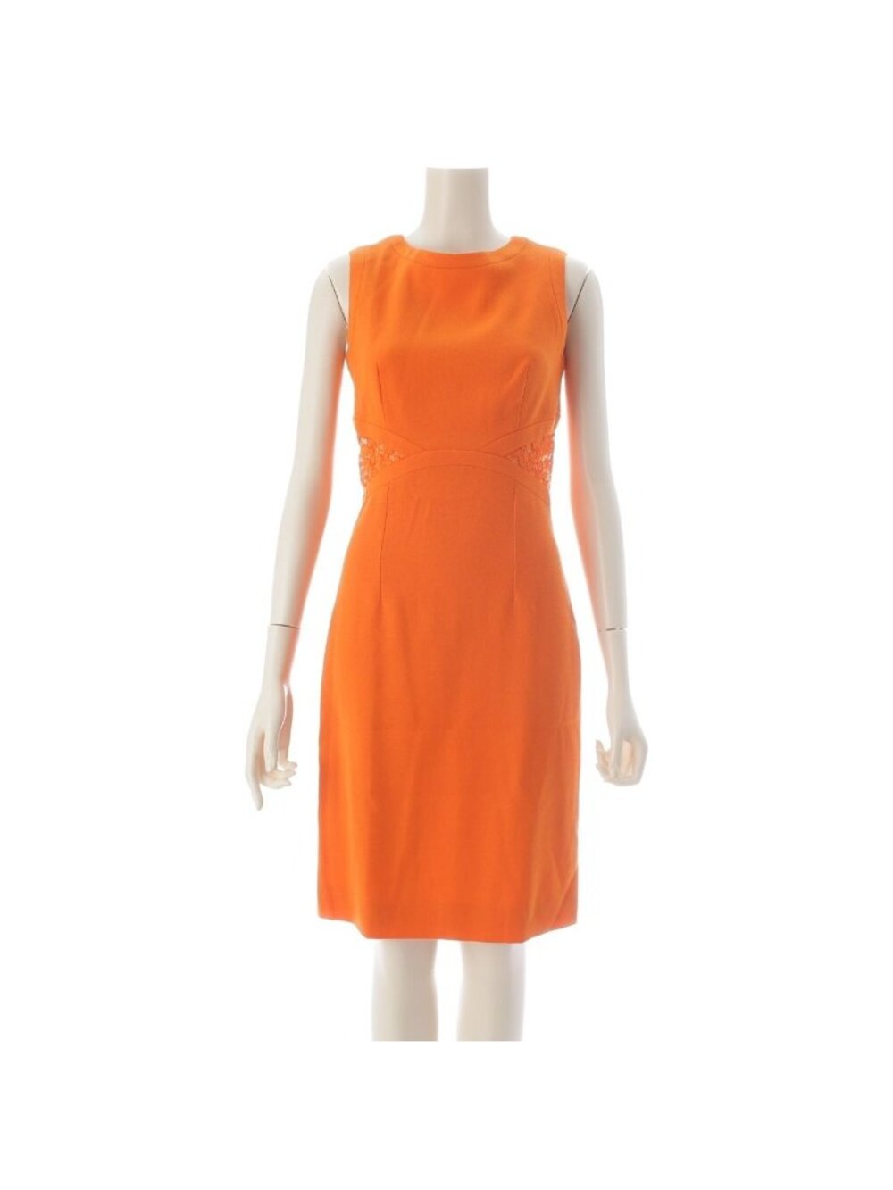 Dior Rough Simmons Era Wool Waist Lace Cutting Back Zip Crew Neck Sleeveless